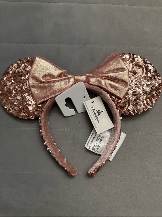 Disney Accessories - Disney Parks Rose Gold Sequin Minnie Ears Headband